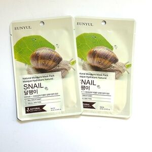 EUNYUL Snail Sheet Mask 2 Pack – Korean Skincare Hydrating Moisture Mask 22ml
